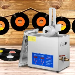 VEVOR 6L Ultrazvočni Čistilec za Vinilne Plošče – Komplet s Sušilnim Stojalom