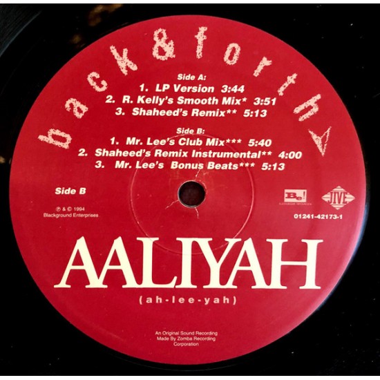 AALIYAH – BACK & FORTH - JIVE (US RELEASE)