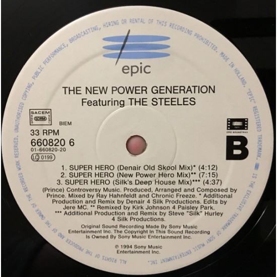 THE NEW POWER GENERATION FEATURING THE STEELES ‎– SUPER HERO - EPIC (prod. by PRINCE)