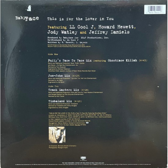BABYFACE – THIS IS FOR THE LOVER IN YOU (THE REMIX 12") - EPIC