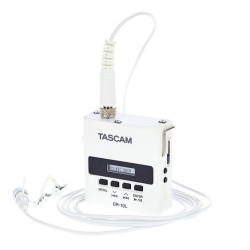 TASCAM DR-10L WHITE COMPACT DIGITAL AUDIO RECORDER WITH LAVALIER MICROPHONE
