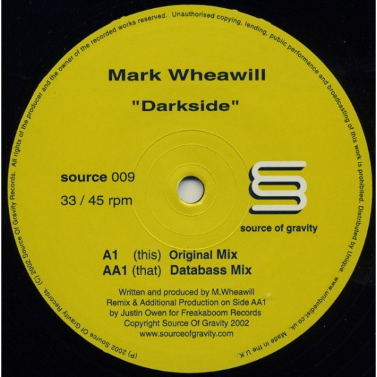 MARK WHEAWILL - DARKSIDE - SOURCE OF GRAVITY REC