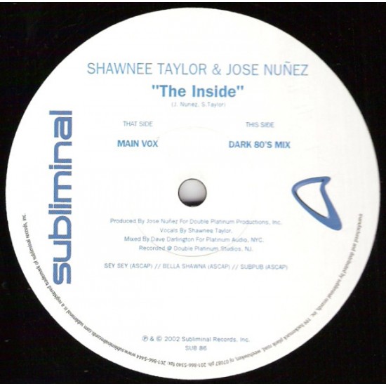 SHAWNEE TAYLOR & JOSE NUNEZ - THE INSIDE - SUBLIMINAL REC