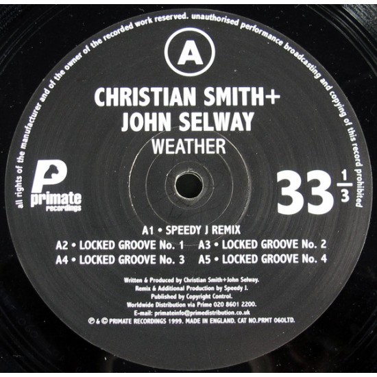Christian Smith + John Selway – Weather (incl. Speedy J remix) – PRMT 060 LTD (12" Vinyl)