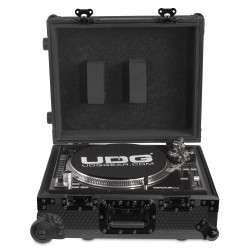 UDG Ultimate Flight Case Multi Format Turntable Black MK2 Plus Trolley And Wheels